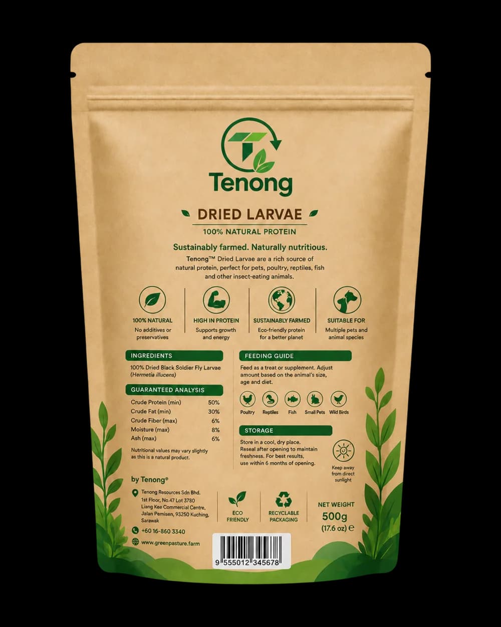 Back of the Dried Larvae pouch