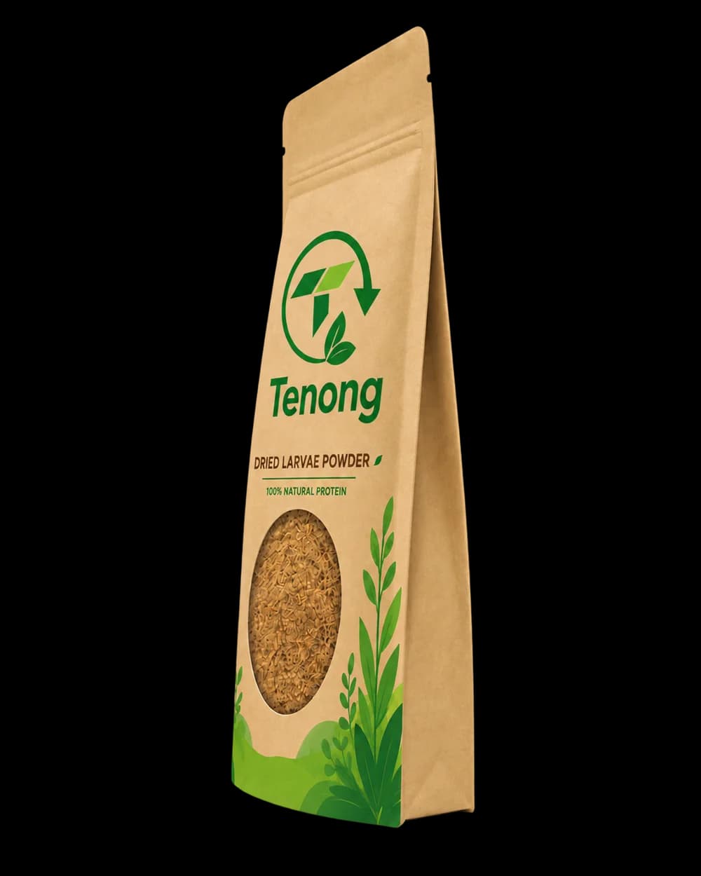 Side of the Dried Larvae Powder pouch